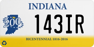 IN license plate 143IR