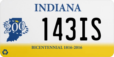 IN license plate 143IS