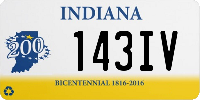 IN license plate 143IV