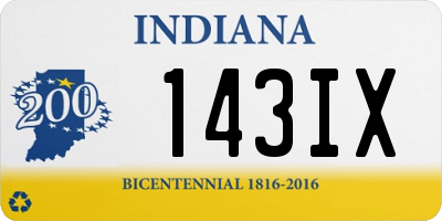 IN license plate 143IX