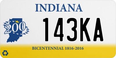 IN license plate 143KA