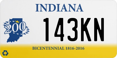 IN license plate 143KN