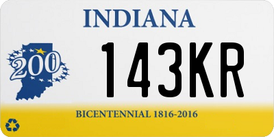 IN license plate 143KR