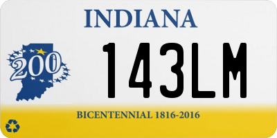 IN license plate 143LM