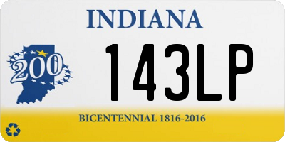 IN license plate 143LP