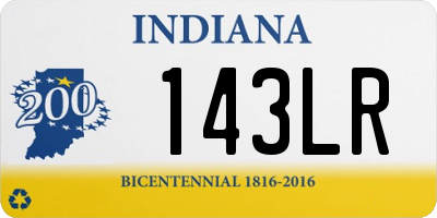 IN license plate 143LR