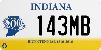 IN license plate 143MB