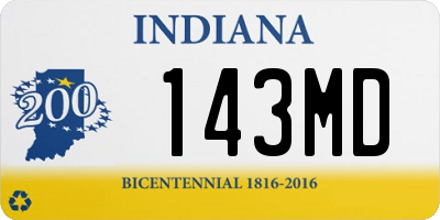 IN license plate 143MD