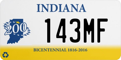 IN license plate 143MF