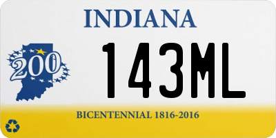 IN license plate 143ML