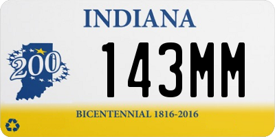 IN license plate 143MM