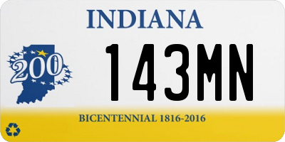 IN license plate 143MN