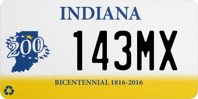 IN license plate 143MX