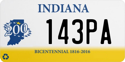 IN license plate 143PA