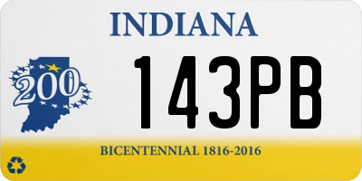 IN license plate 143PB