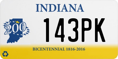 IN license plate 143PK