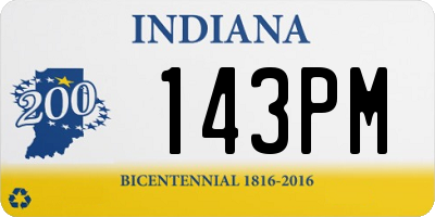 IN license plate 143PM