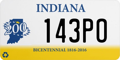 IN license plate 143PO