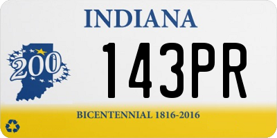 IN license plate 143PR