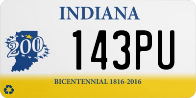 IN license plate 143PU