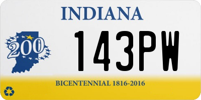 IN license plate 143PW