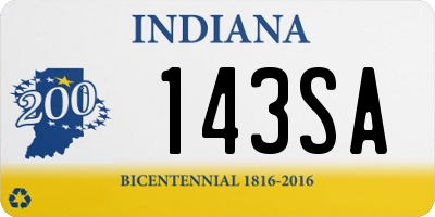 IN license plate 143SA