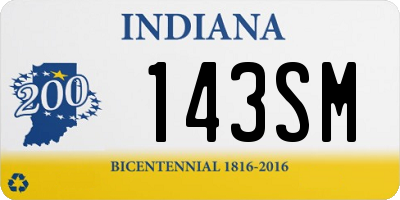 IN license plate 143SM