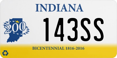 IN license plate 143SS