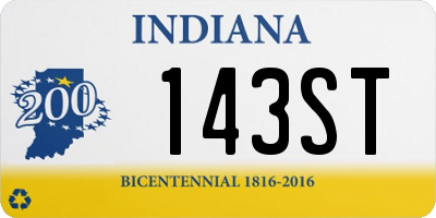 IN license plate 143ST