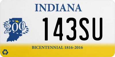 IN license plate 143SU