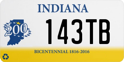 IN license plate 143TB
