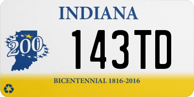 IN license plate 143TD