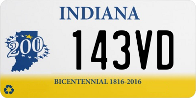 IN license plate 143VD