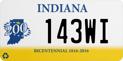 IN license plate 143WI
