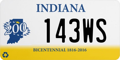 IN license plate 143WS
