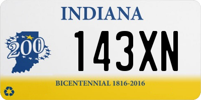 IN license plate 143XN