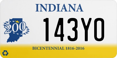 IN license plate 143YO