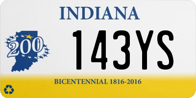 IN license plate 143YS