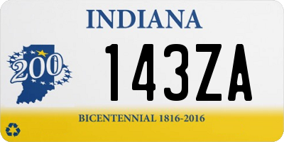 IN license plate 143ZA