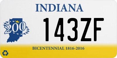 IN license plate 143ZF