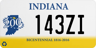 IN license plate 143ZI