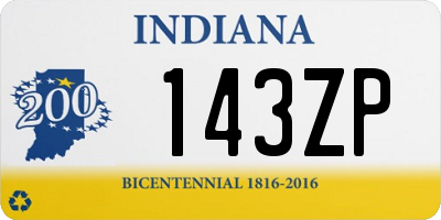 IN license plate 143ZP