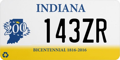 IN license plate 143ZR