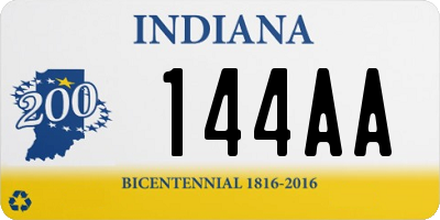 IN license plate 144AA