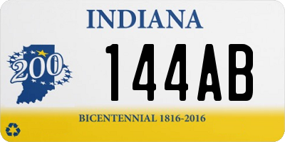 IN license plate 144AB