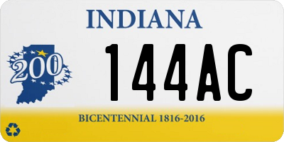 IN license plate 144AC