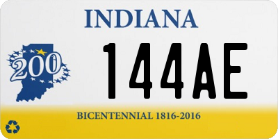 IN license plate 144AE