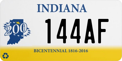 IN license plate 144AF