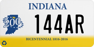 IN license plate 144AR