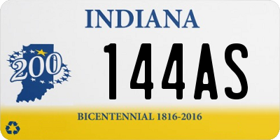 IN license plate 144AS